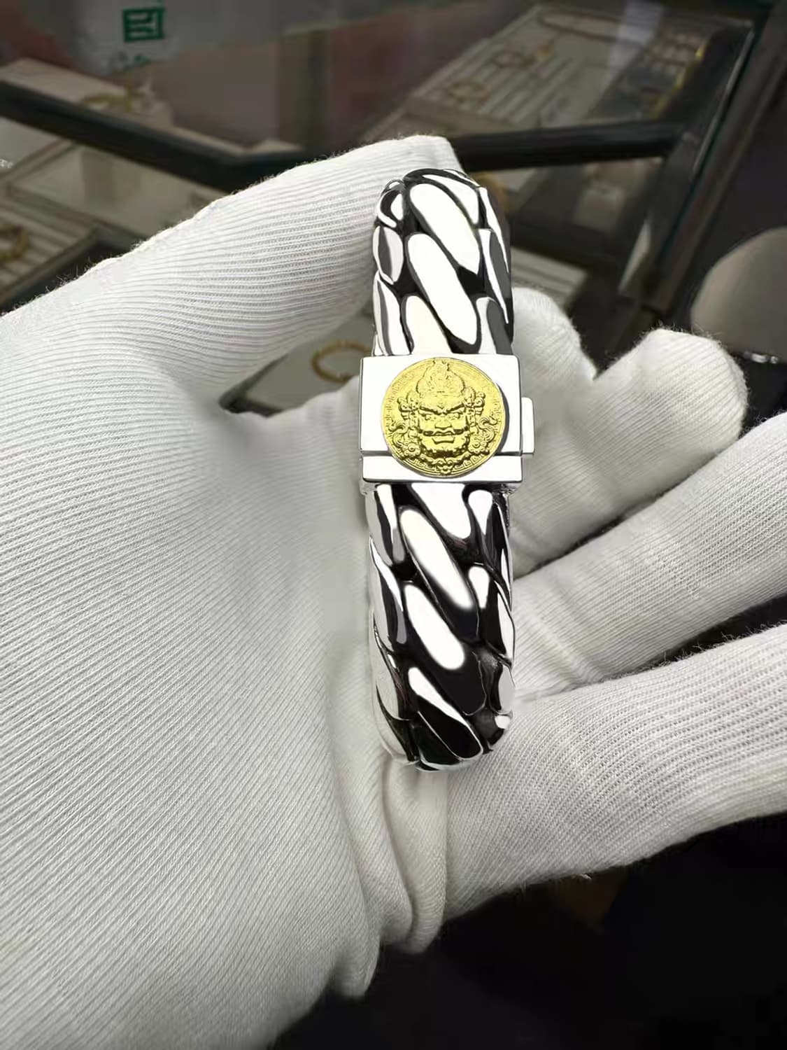 Oceanora 999 스털링 실버 팔찌, 골드 도금, 스털링 실 버, 상품이미지7