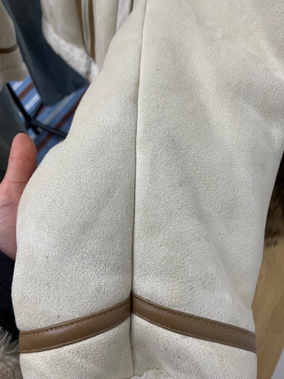 아이보리 크롭 무스탕 상품이미지6