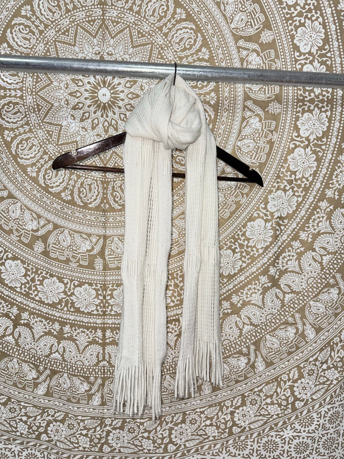 빈티지 화이트 틴셀 니트 머플러 목도리  상품이미지3