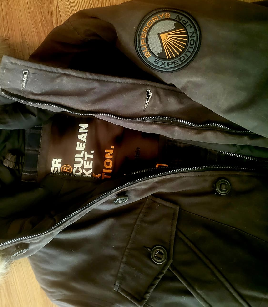 [미착용 새상품] *SUPERDRY  에베레스트 에디션 왁스 밀리터리자켓 상품이미지4