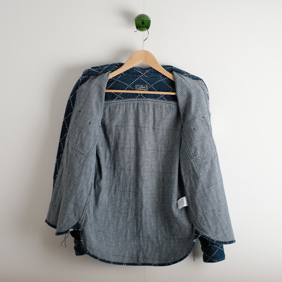 스튜디오다치산 유즈드 인디고 도비 셔츠 38사이즈 상품이미지10