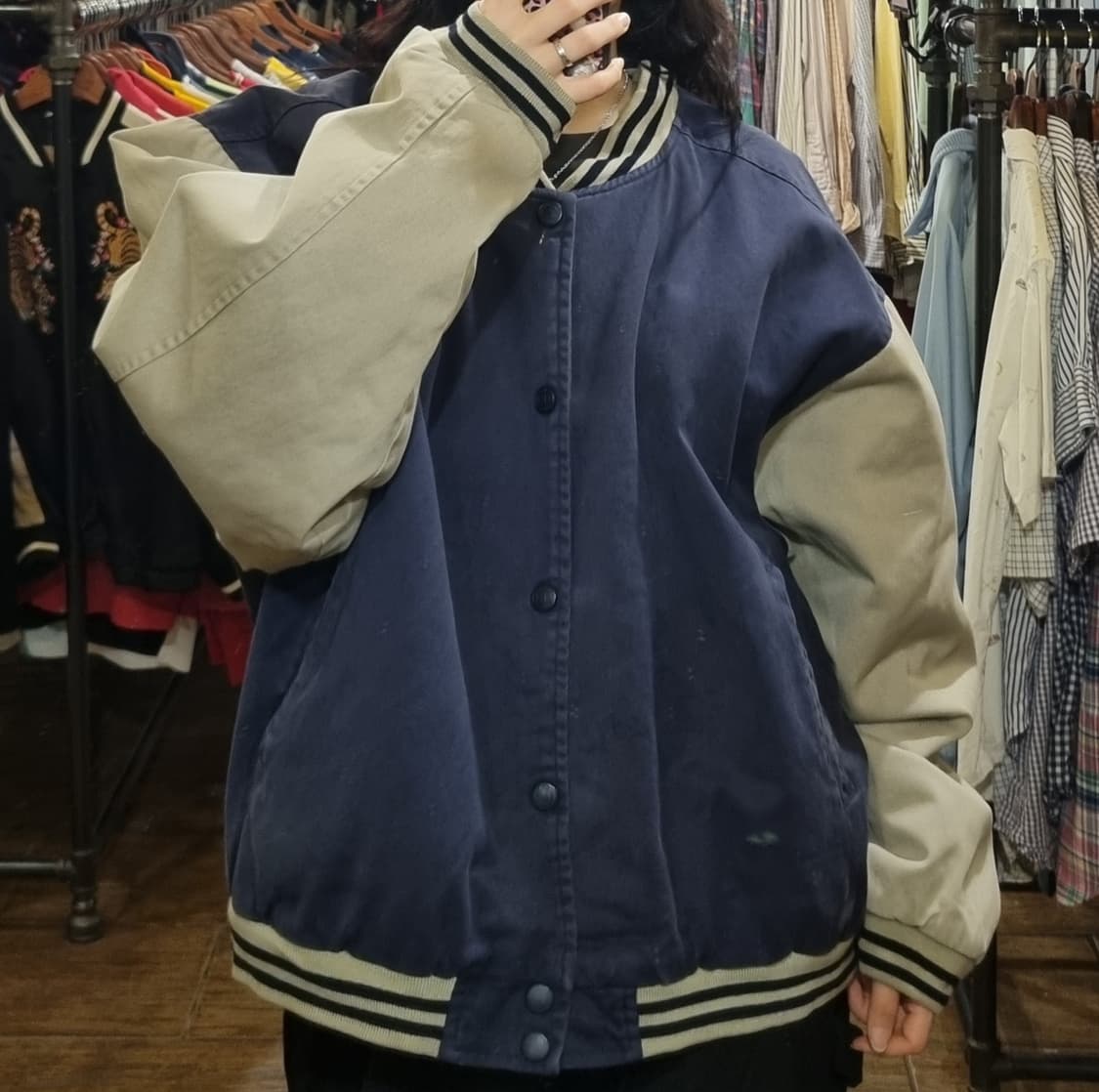 [Hi] vtg 빈티지 데님 바시티 자켓 네이비 상품이미지4