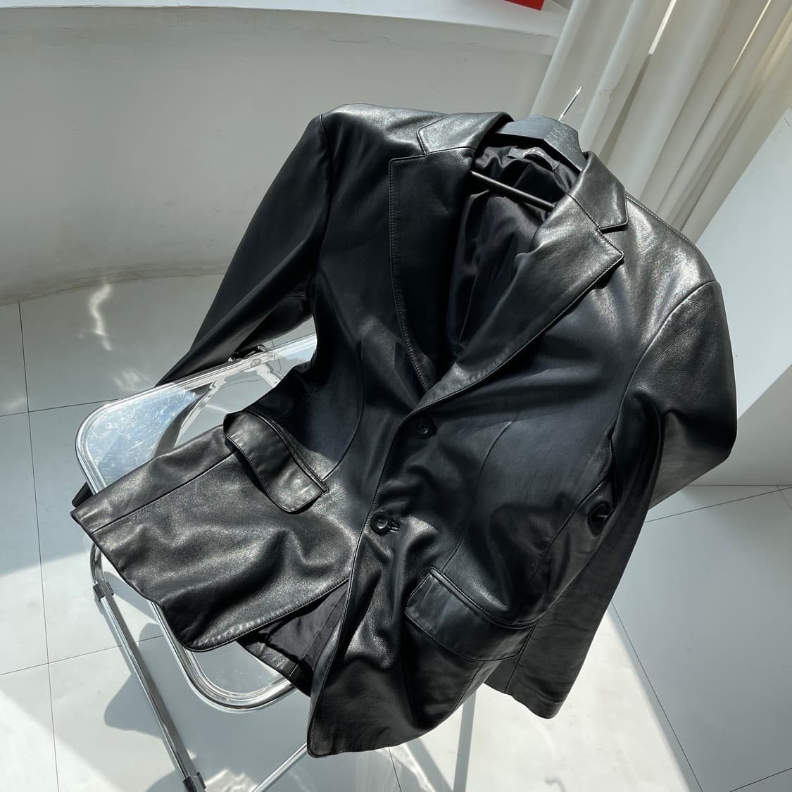 (100)90'S NIX 레더 블레이져-M1567 상품이미지2