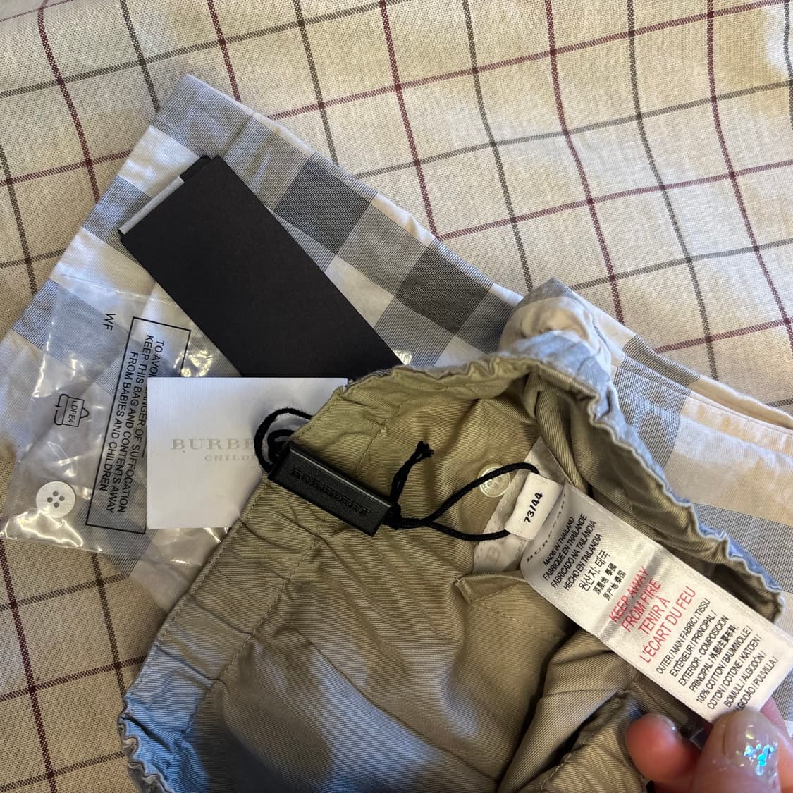 버버리 키즈 체크 팬츠(73/44)   상품이미지6