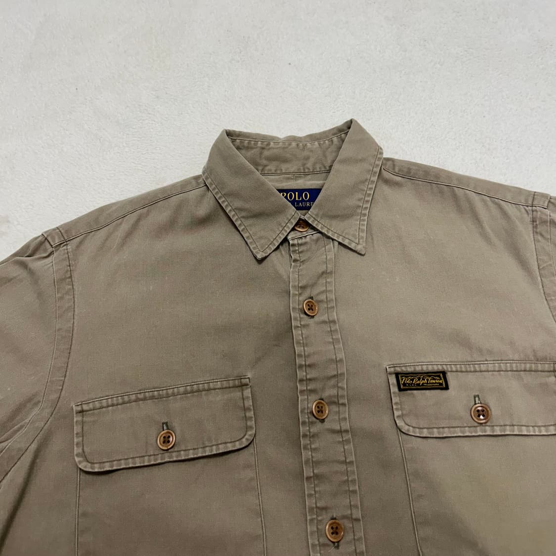 Polo beige brown work shirt 상품이미지5