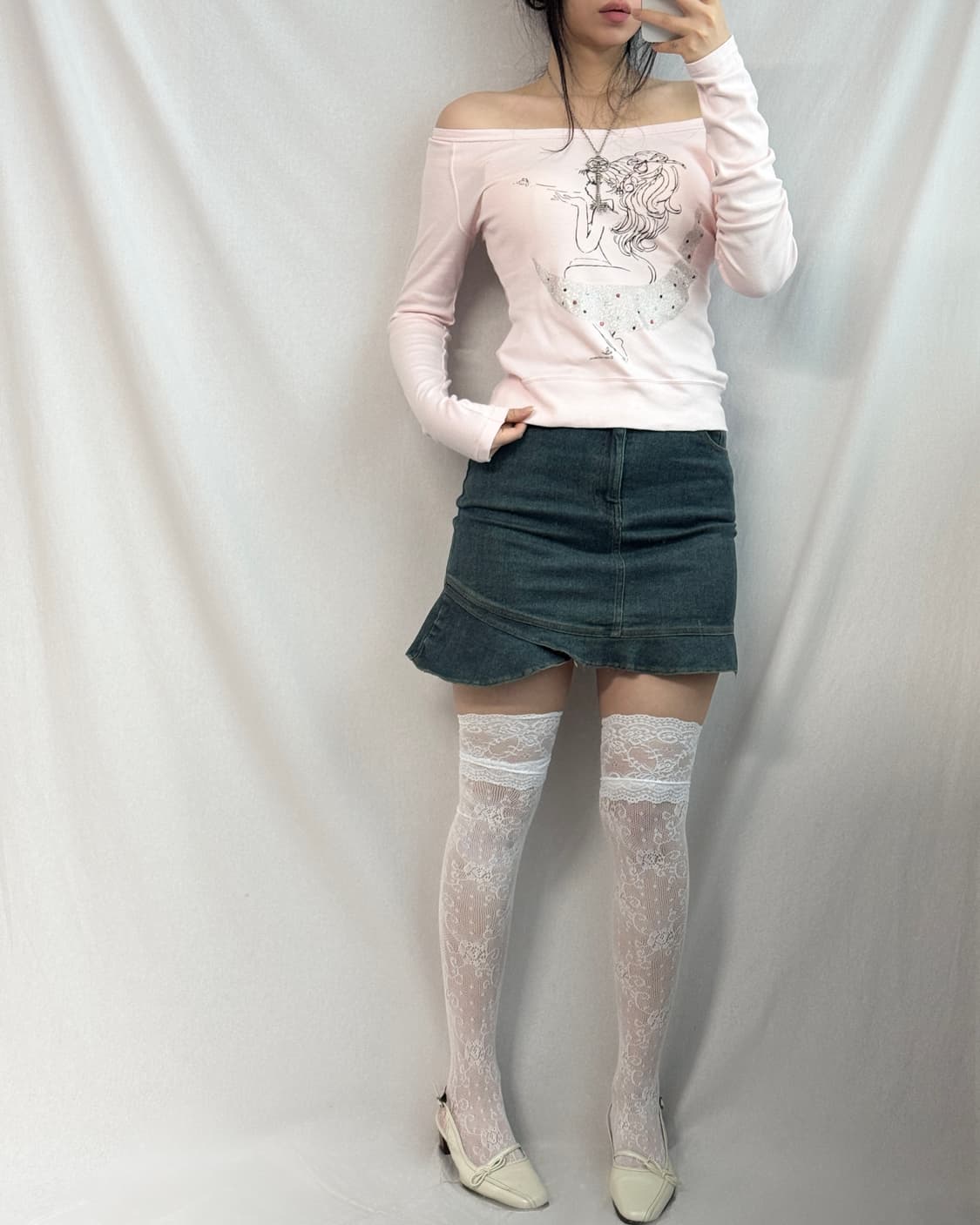 발렛 걸 와이드 넥 티 상품이미지2