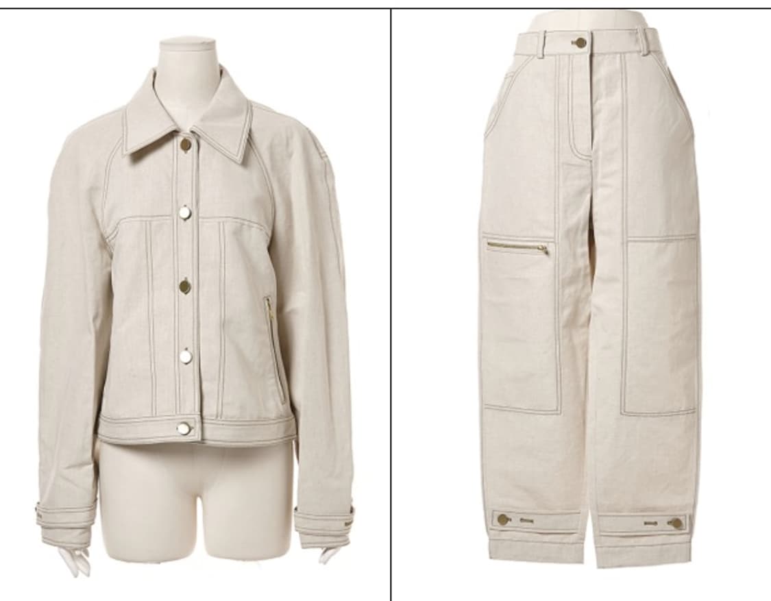 필립림 워크웨어 린넨 데님 셋업 상품이미지2