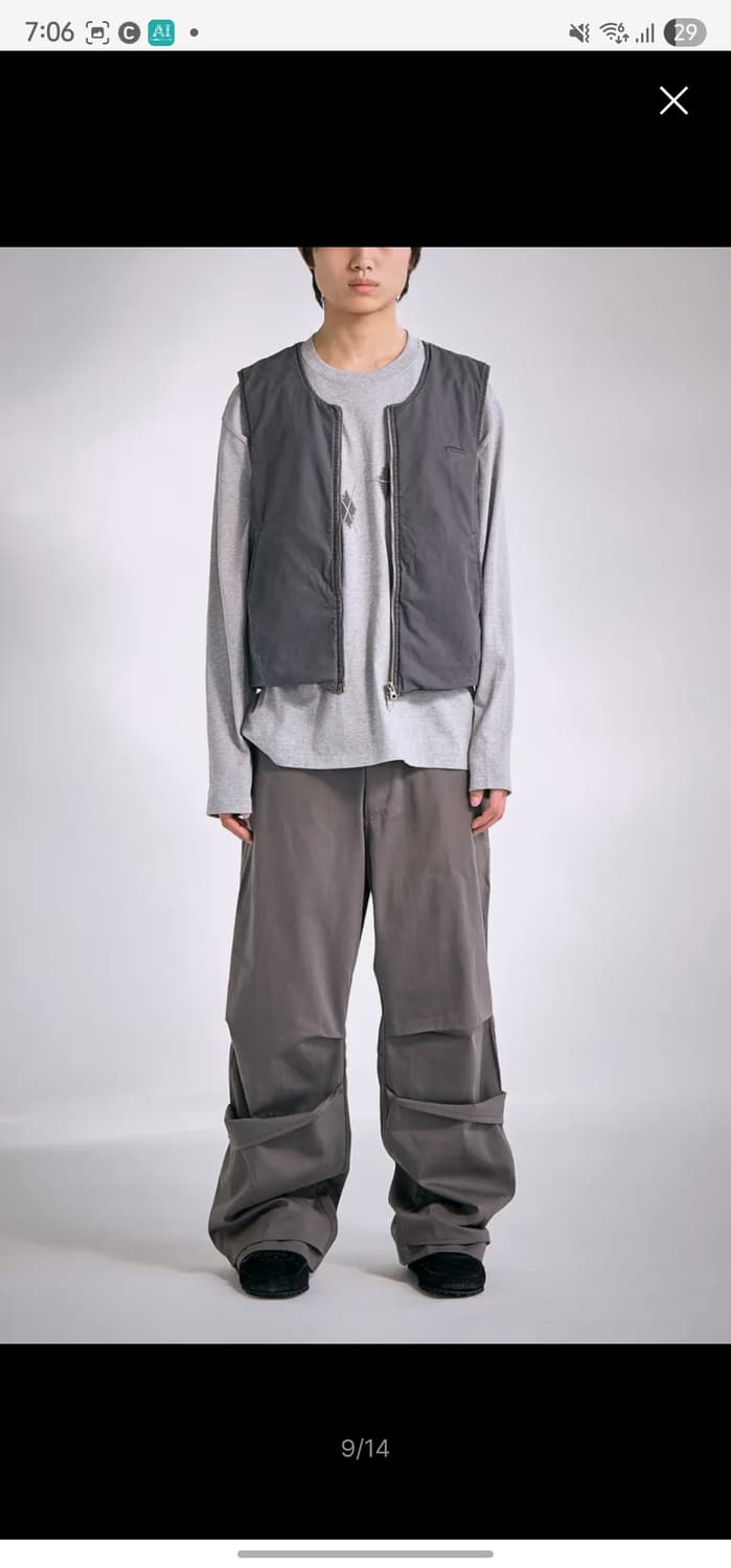 해칭룸 VTG Layering 조끼 다크 그레이 판매합니다 상품이미지2