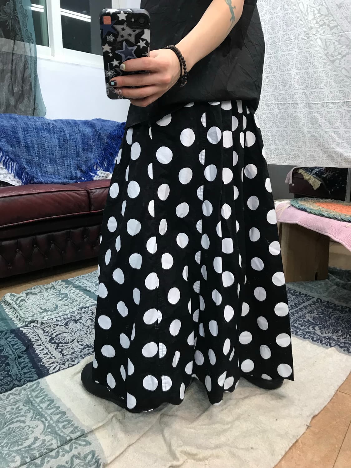 빈티지 여성 밴딩 도트 스커트  상품이미지2
