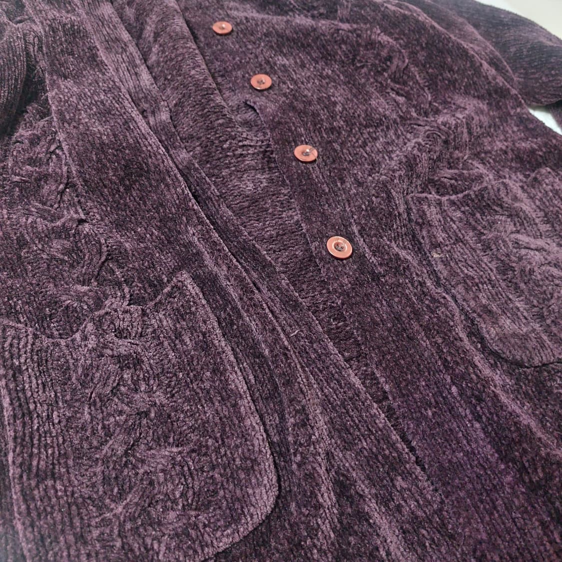 모리걸 가디건 너드 하구미 보라색 벨벳 레이어드 후드 롱가디건 상품이미지2