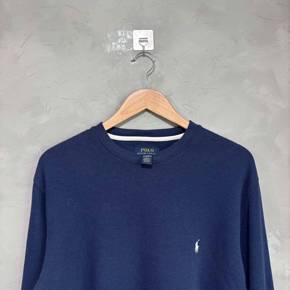 폴로 랄프로렌 와플 롱슬리브 네이비 상품이미지2