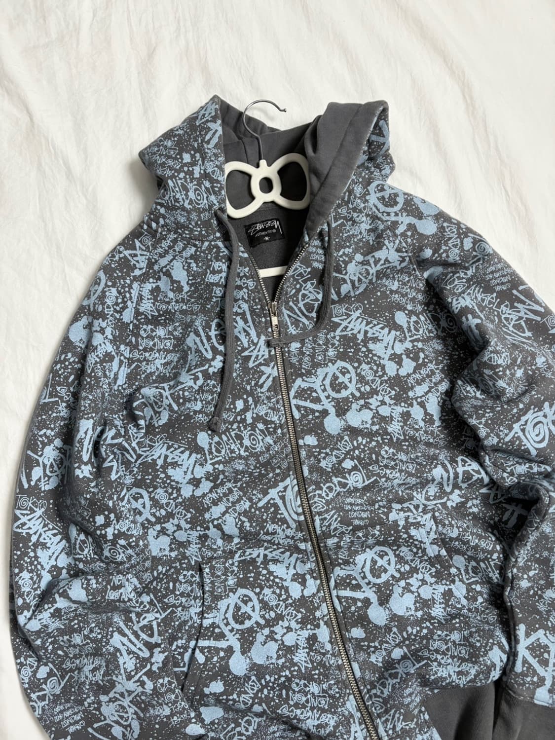 스투시 낙서 올드 후드집업 상품이미지3