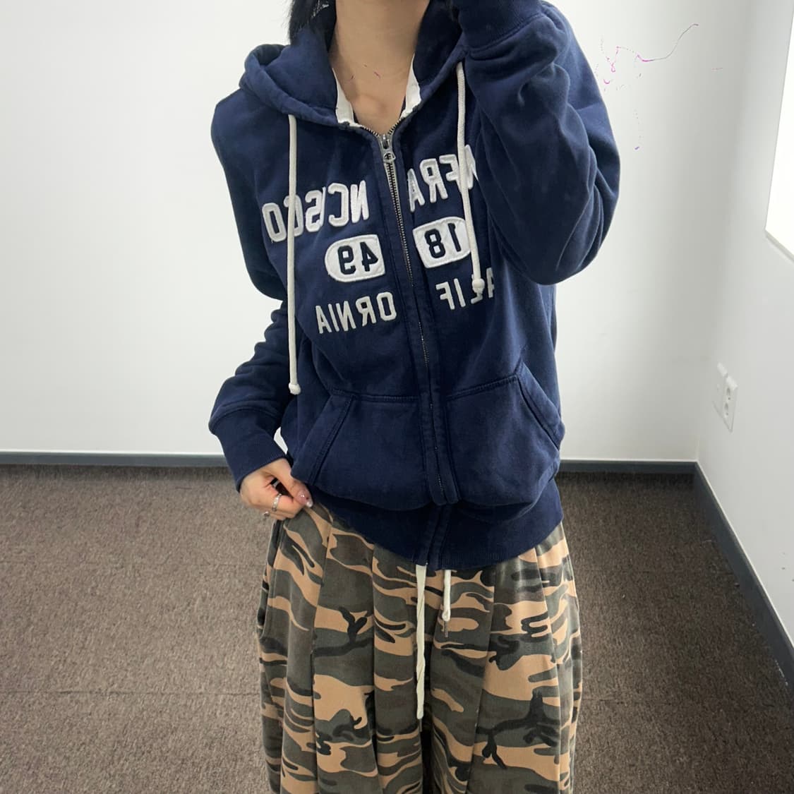 Who A U 후아유 센프란시스코 네이비 후드집업 상품이미지2