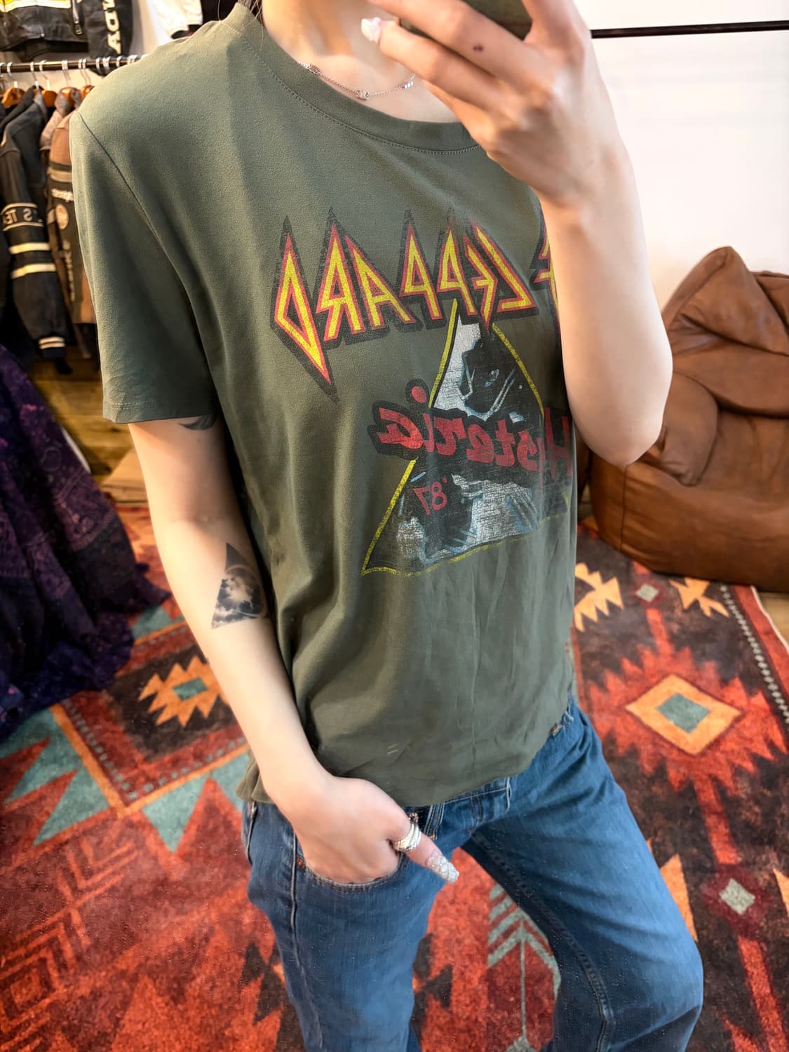 Def Leppard Hysteria 87 밴드 프린트 티셔츠 상품이미지1