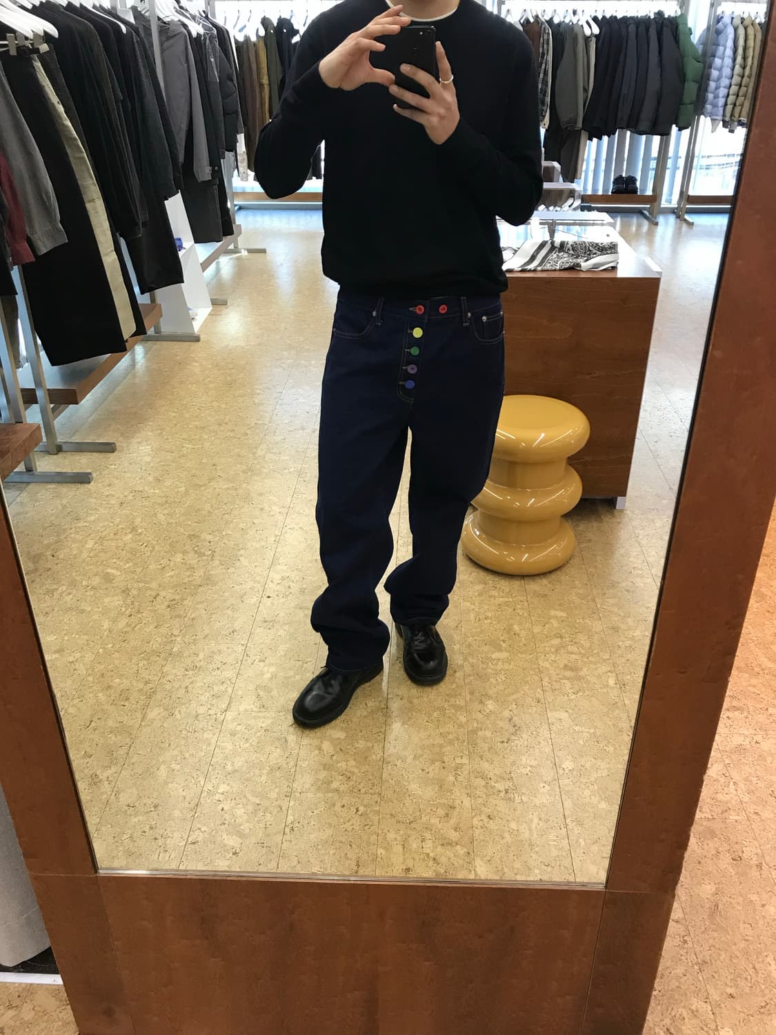 준태킴 아티셔널 멀티컬러 버튼 데님 트라우저 상품이미지2