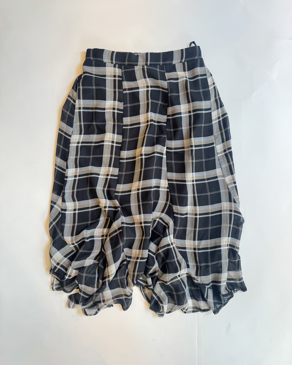 BLACK & WHITE PLAID MERMAID SKIRT  상품이미지1