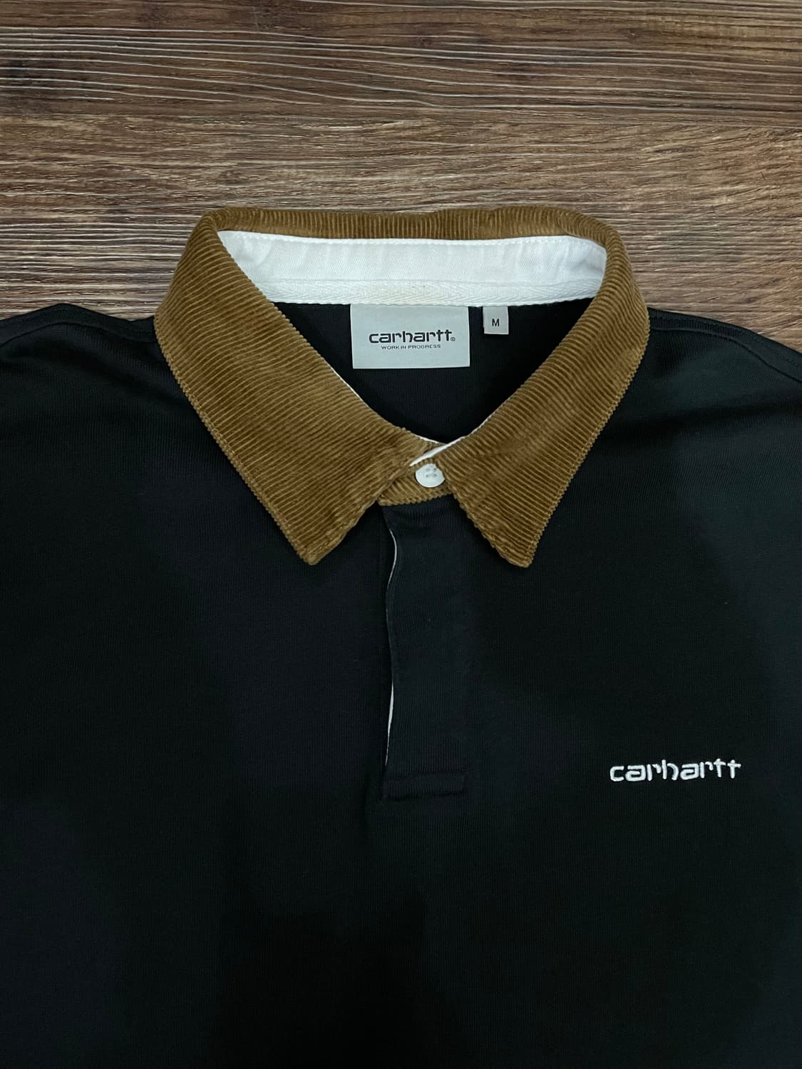 칼하트 WIP 코드 럭비 폴로 셔츠 블랙 상품이미지3