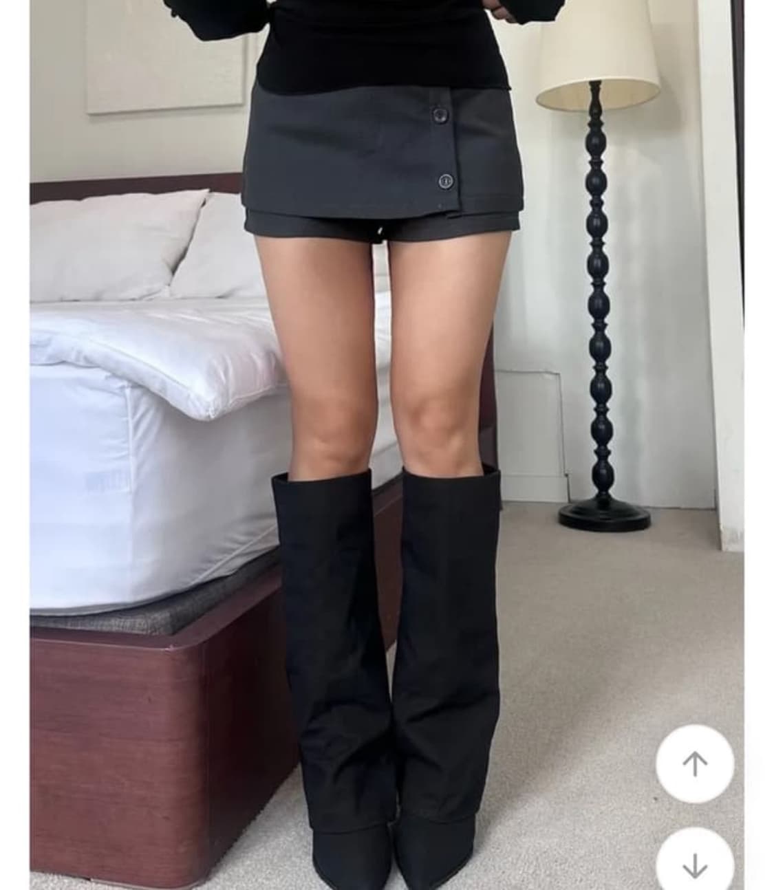 스웨이드 폴딩 와이드 부츠 240 상품이미지2