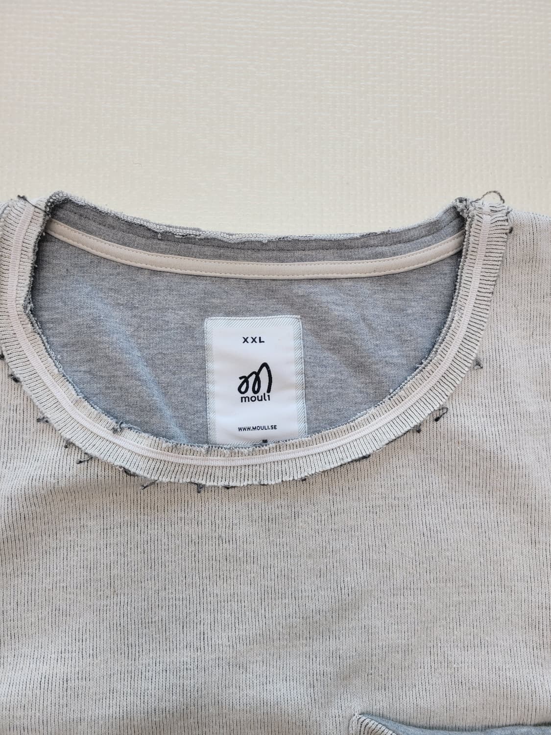 몰리 Mouli 남자 U넥 긴팔 라운드 티셔츠 110 그레이 상품이미지5