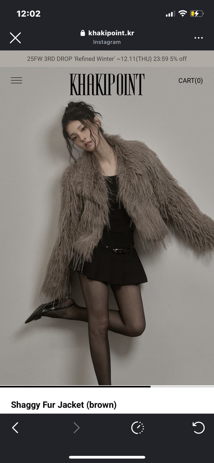 카키포인트 shaggy fur jacket 상품이미지3
