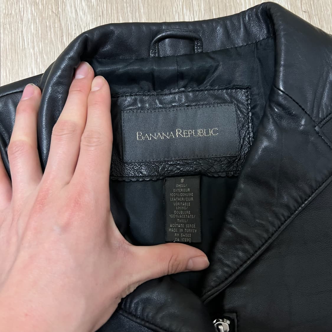 바나나리퍼블릭 천연 양가죽 라이더 가죽자켓 S/90  상품이미지4