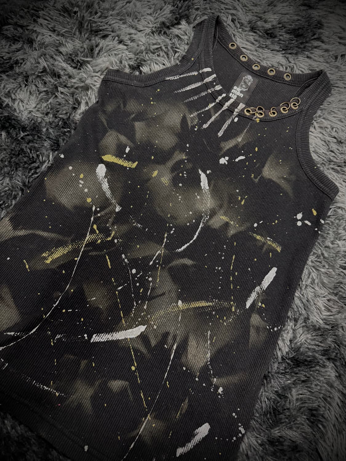 Semantic design 페인팅 디테일 골지 슬리브리스 상품이미지3