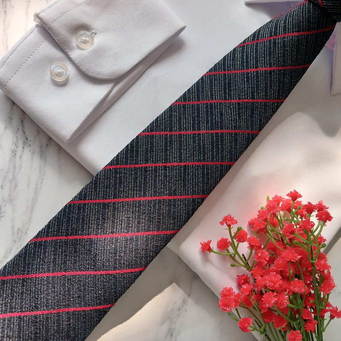 에스.티. 듀퐁 네이비 스트라이프 넥타이 8cm A+등급 E863
 상품이미지4