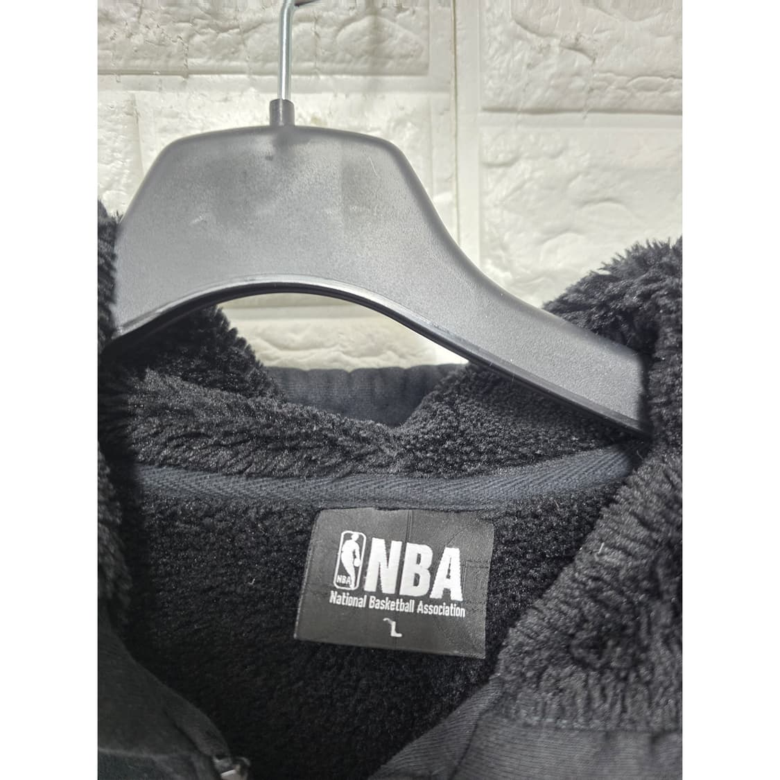 택포// NBA 후리스 후드집업 L 블랙 상품이미지2