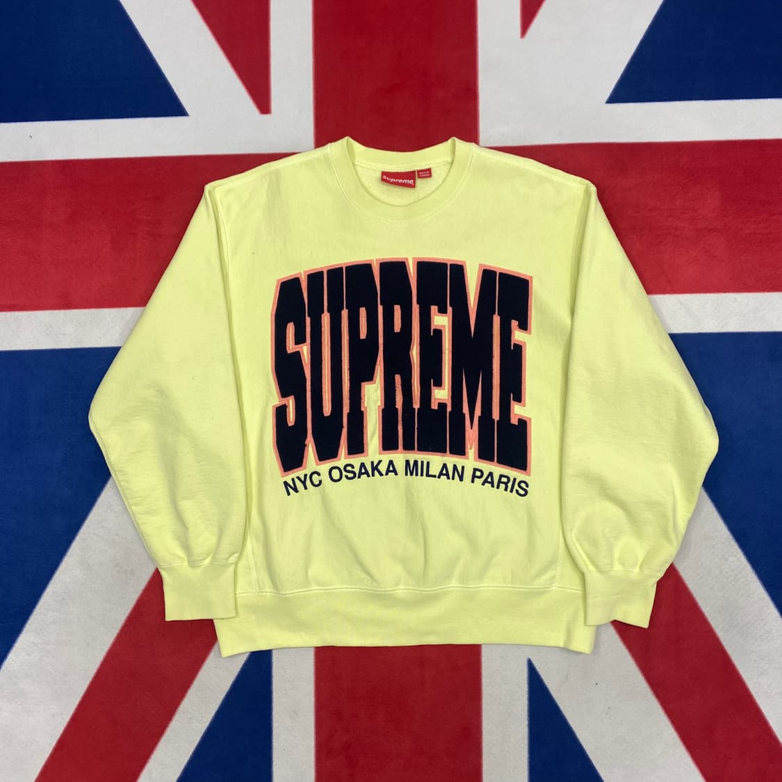 슈프림 시티스 아크 크루넥 페일 라임 M  상품이미지1