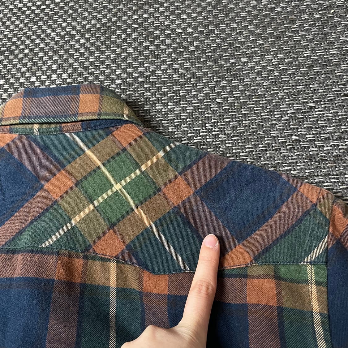 티니위니 브라운 그린 블루 체크 긴팔 셔츠 슬림핏 L 상품이미지4