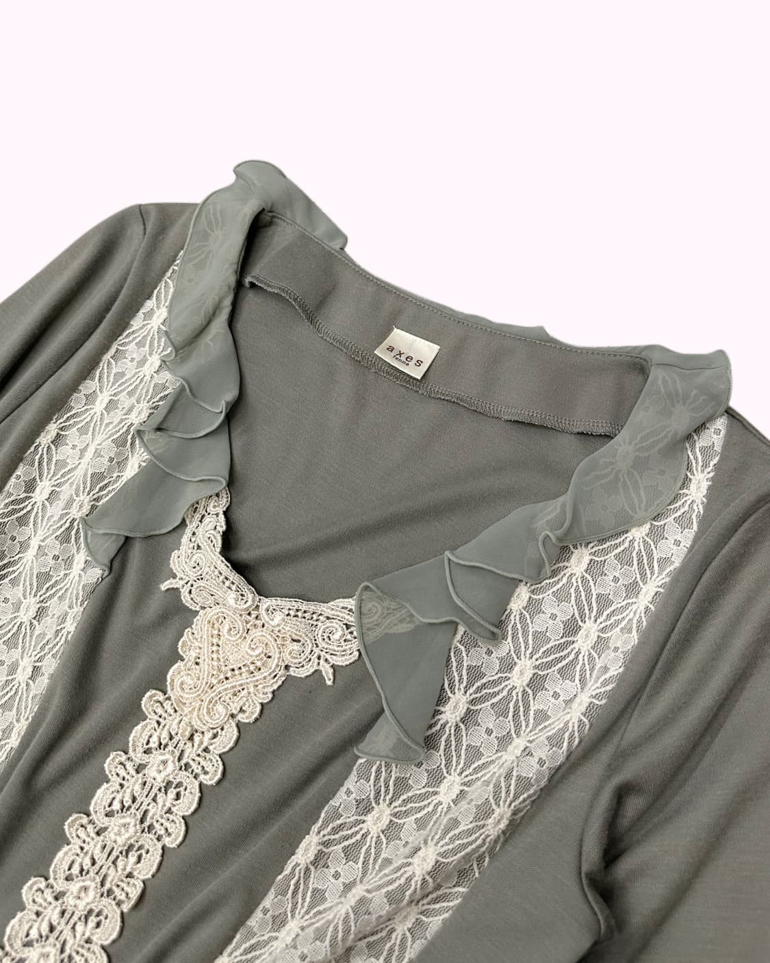 green lace frill t-shirt 상품이미지2