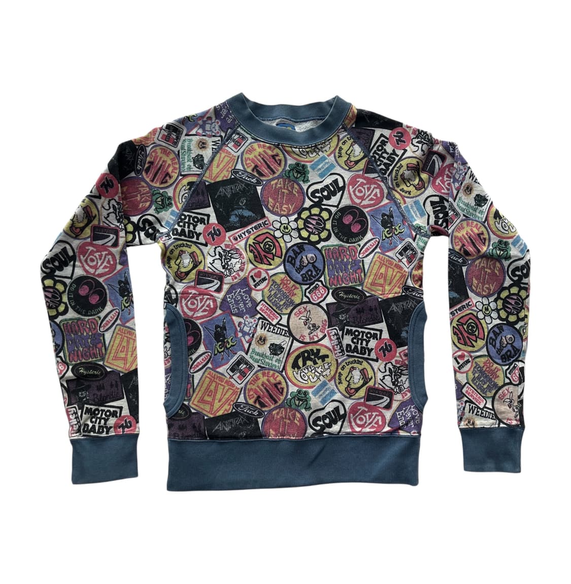 히스테릭 글래머 아카이브 알록달록 와펜 패치 프린팅 맨투맨 스웻셔츠 상품이미지1