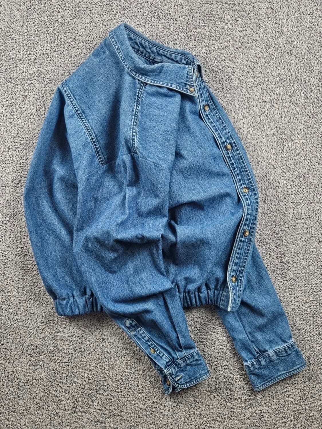 SWINGSTER 크롭 밴딩 커스텀 데님 셔츠 ( XL ) / 11638 상품이미지4