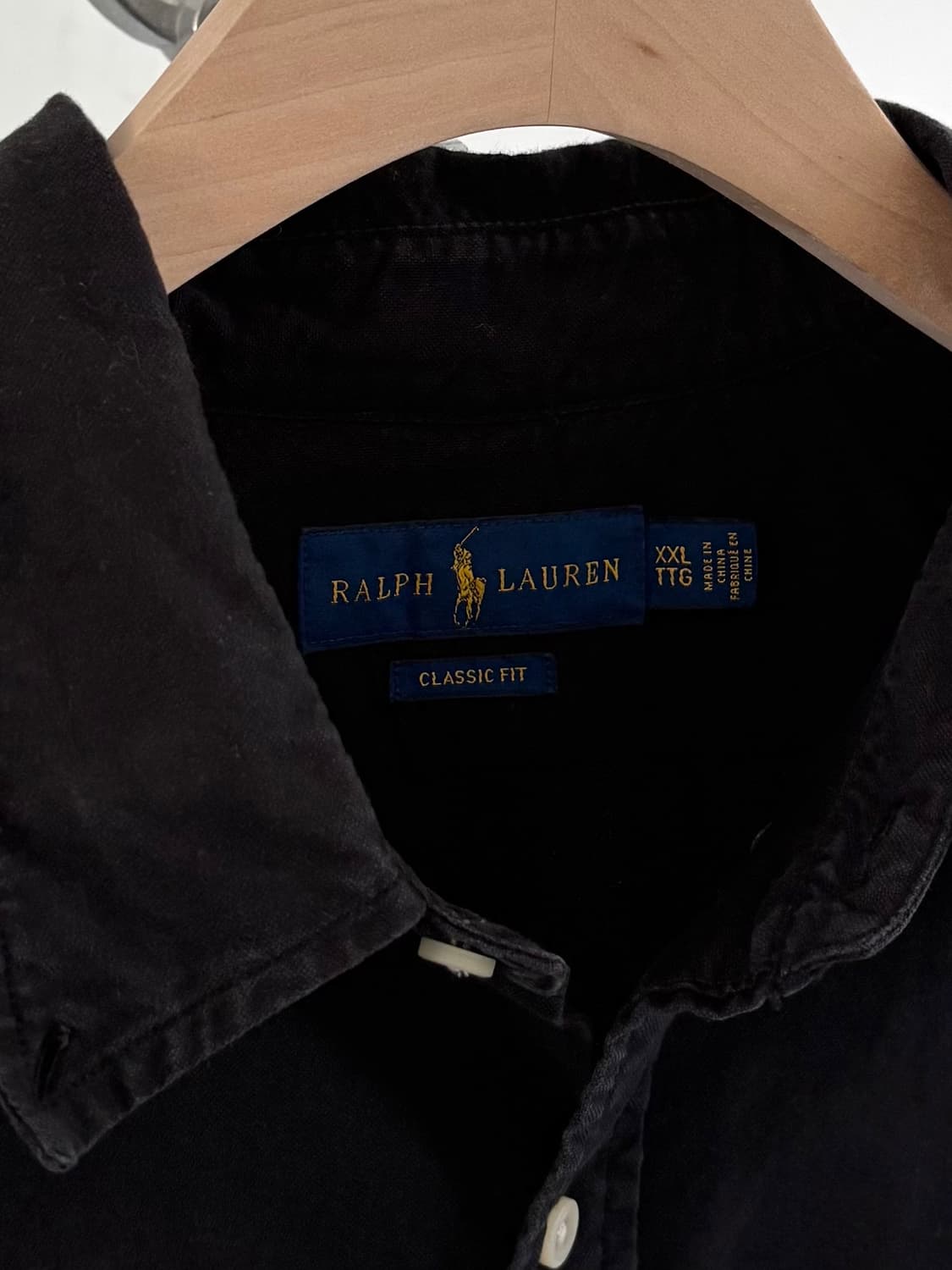 Polo 폴로랄프로렌 신형라벨 블랙 버튼다운 셔츠 상품이미지3