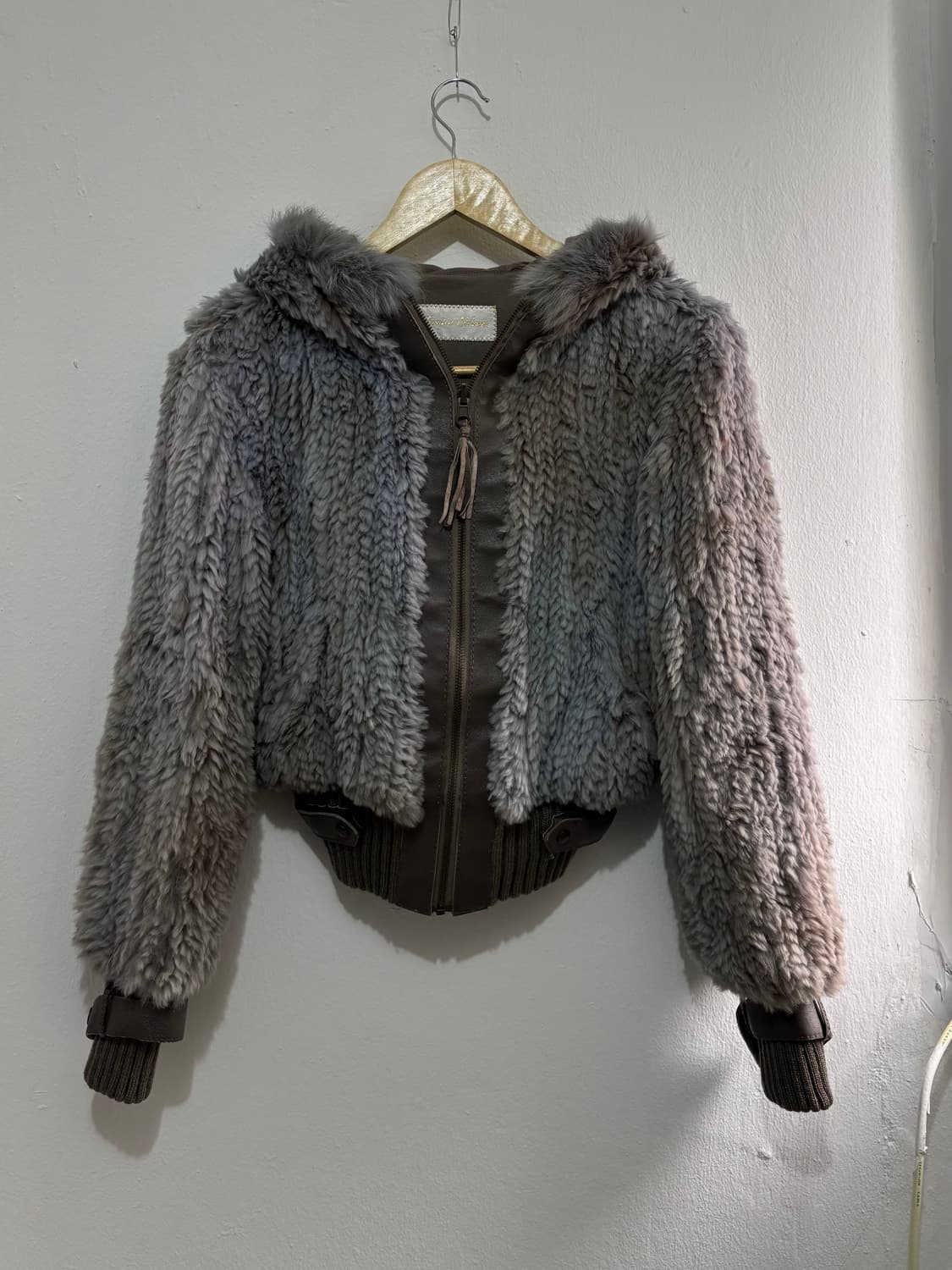 Stefanel Reversible Fur Crop Hood Zip-Up 상품이미지3