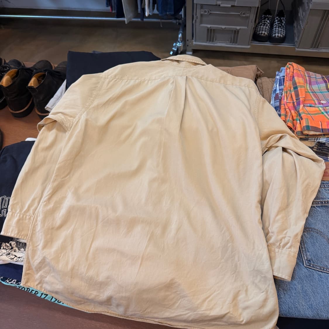 폴로 랄프로렌 실크 혼방 블레이크 핏 다운버튼 셔츠 L XL 상품이미지5