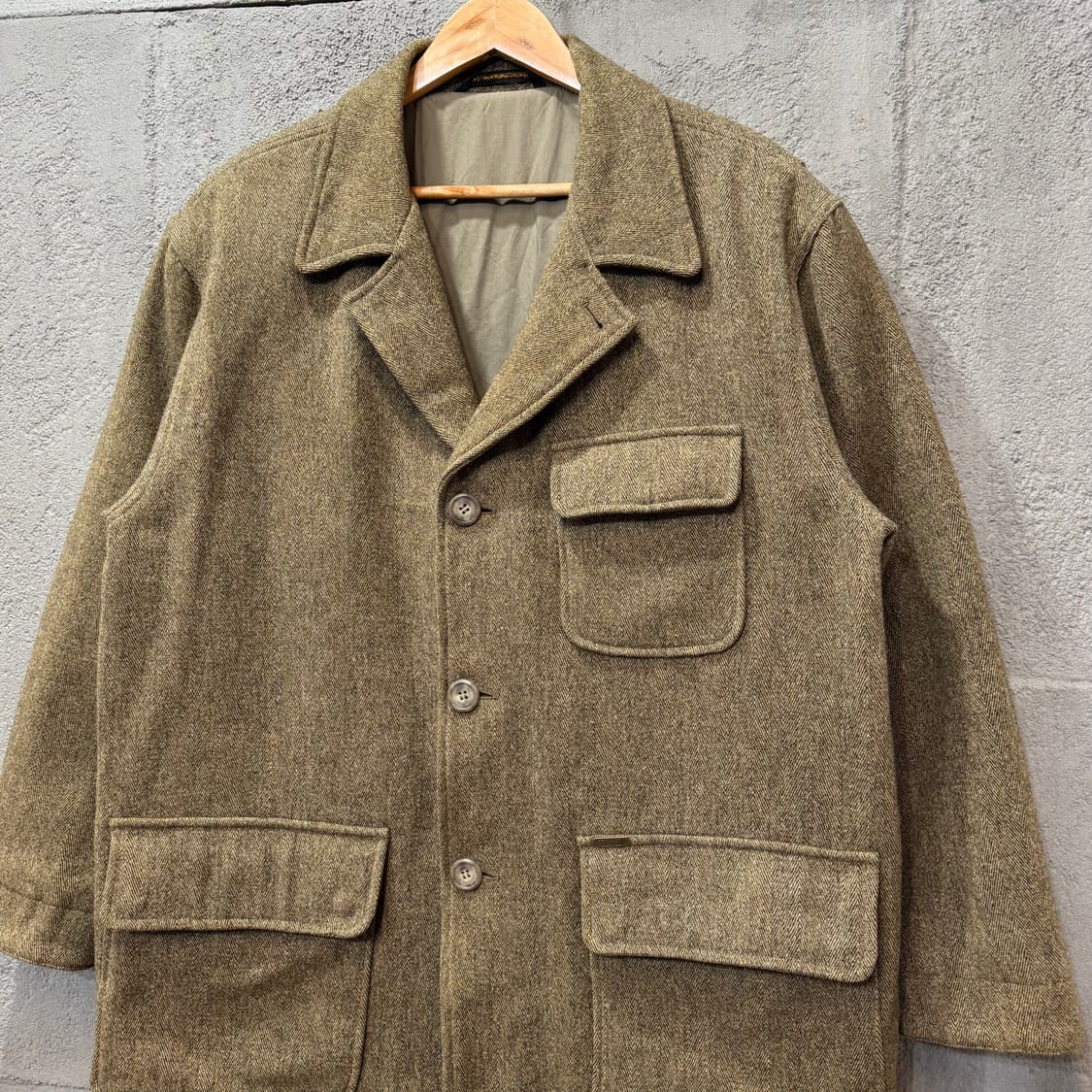 80s 파코나블 해링본 울 트위드 자켓 (L)   상품이미지2