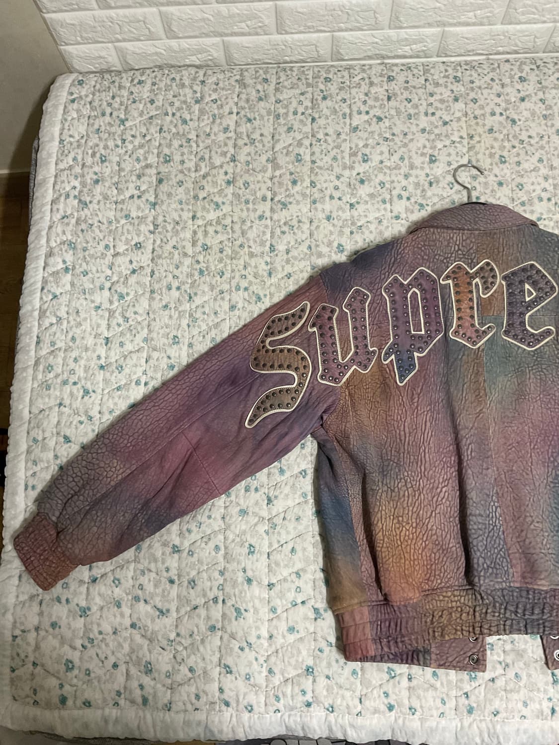 슈프림 페플드 레더 바시티 자켓 멀티컬러 S 상품이미지9