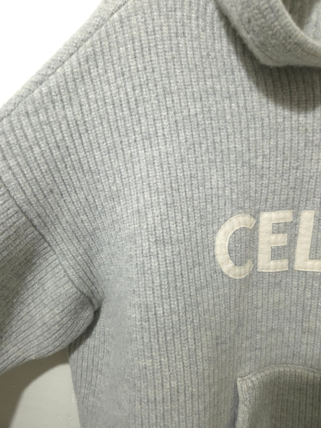 [새상품급] 셀린느 리브드 울 니트 후드 Gray L Size 상품이미지4