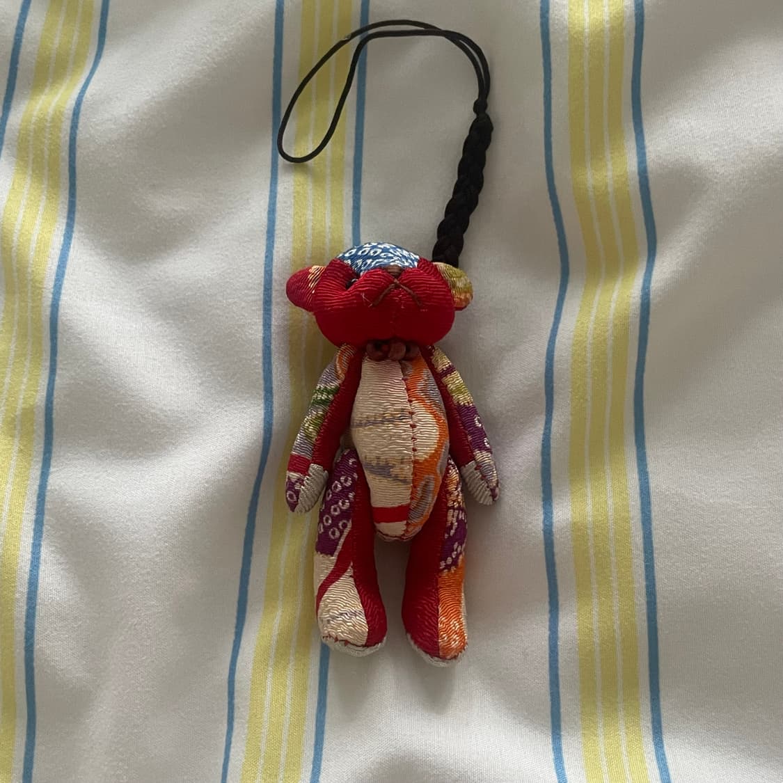 일본고전 패치워크 베어 핸드폰줄 상품이미지1