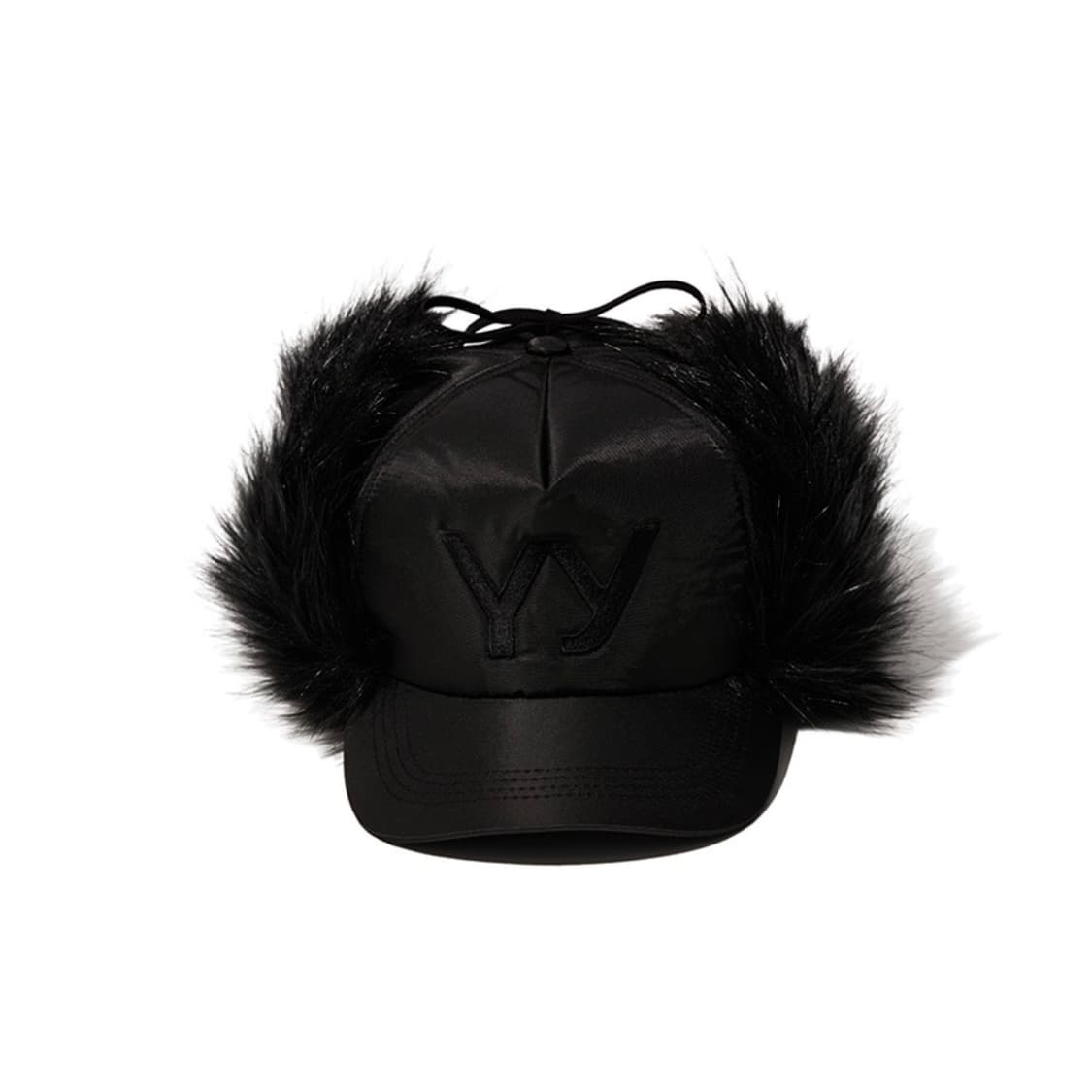 에스파 닝닝착용)오픈와이와이 퍼 이어플랩 캡 블랙 상품이미지2