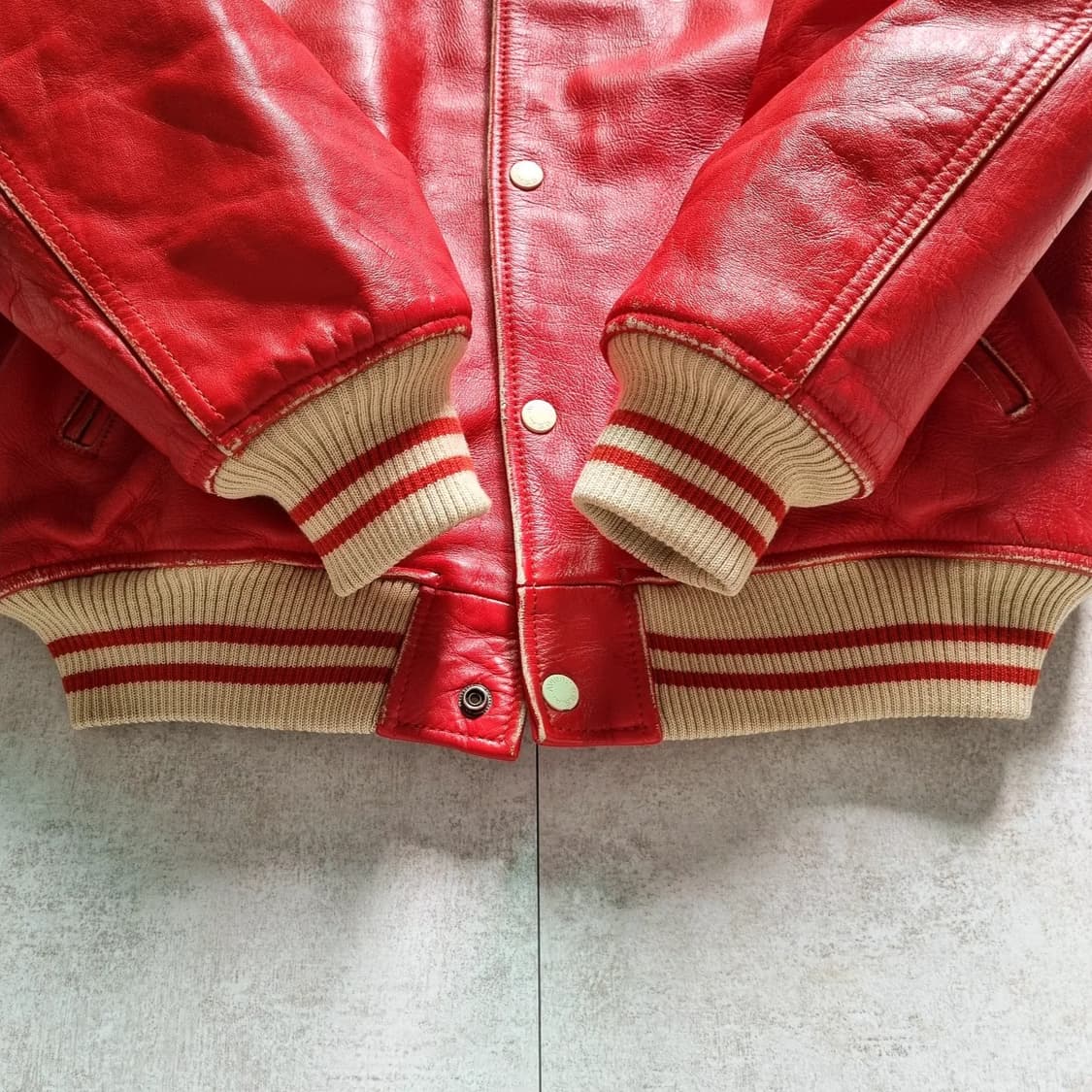 90s 아비렉스 레더 바시티 자켓 S(105) sz 상품이미지3
