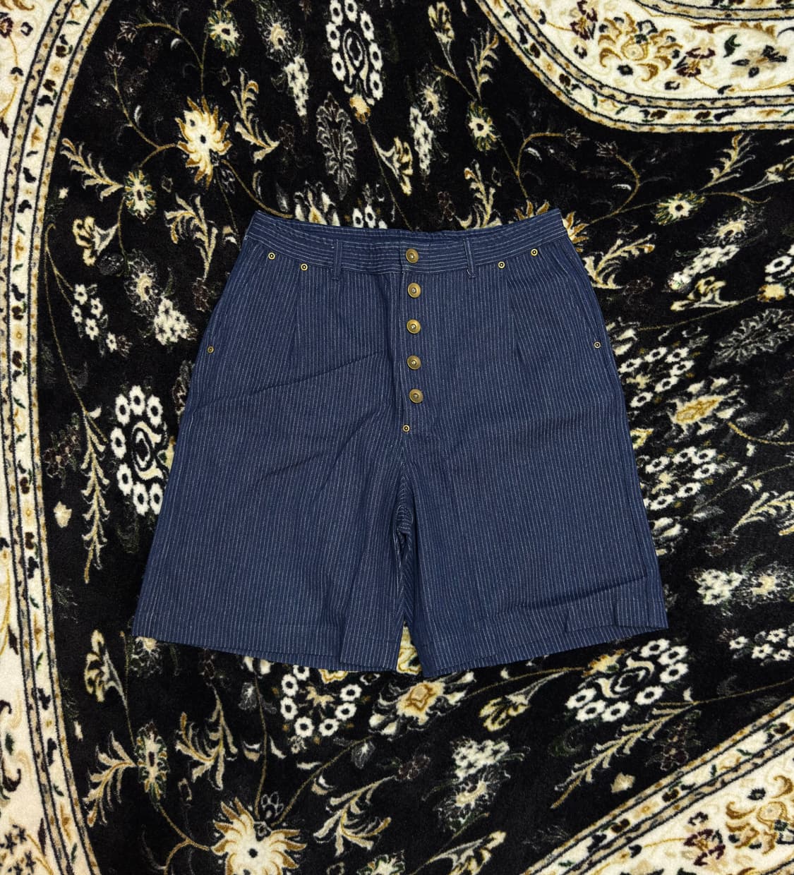 [2]아노니모아노니마 리벳 디테일 자카드 데님 쇼츠 인디고 상품이미지1