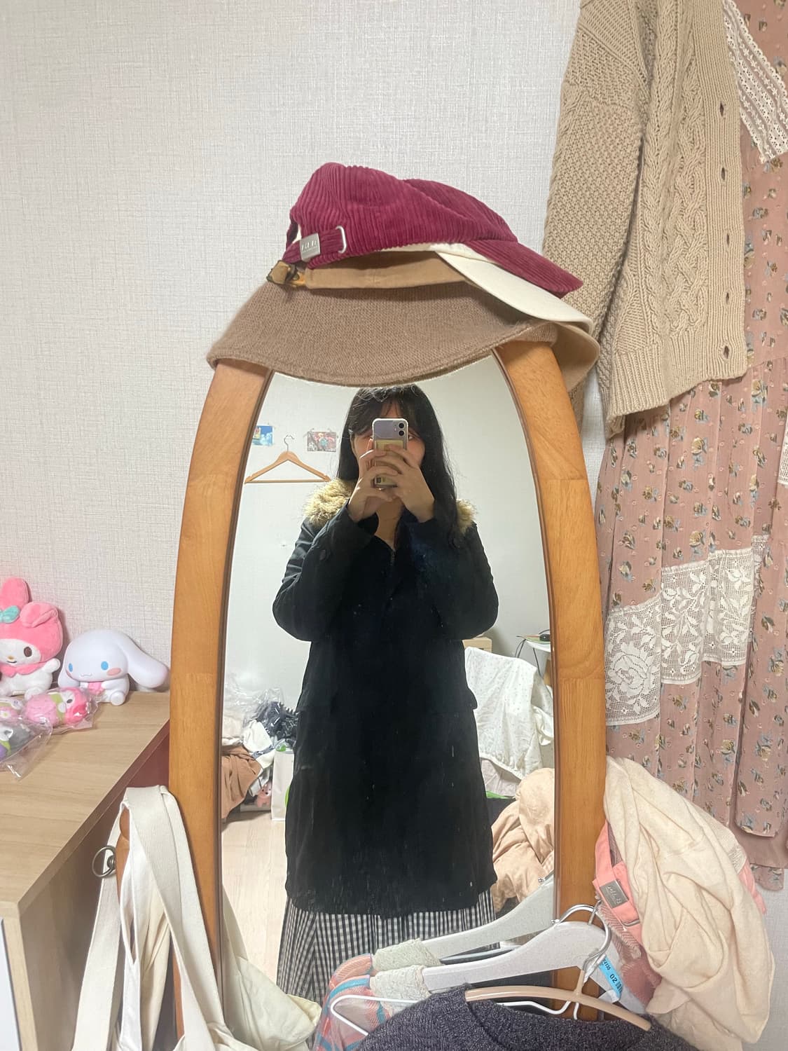 빈티지 퍼 카라 솔리드 야상 점퍼 상품이미지1