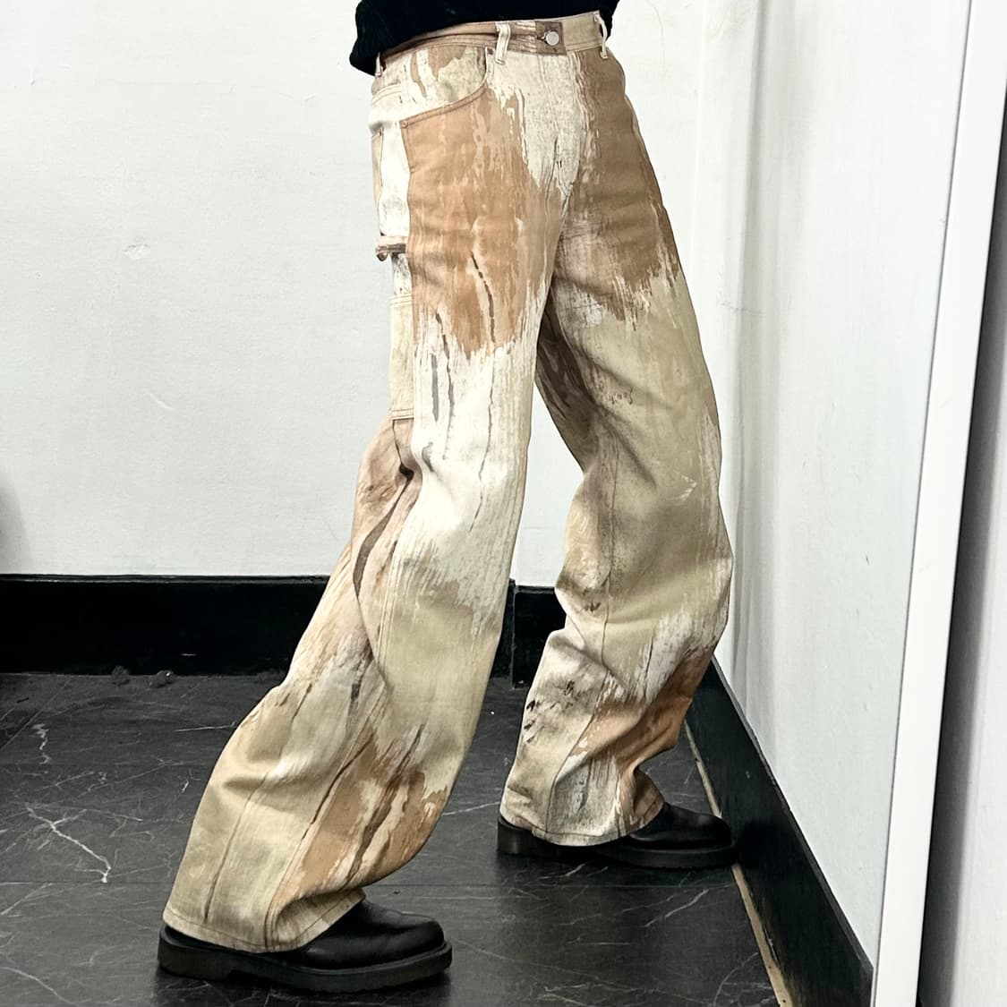 앤더슨벨 토우니 베이지 프린트 데님 팬츠 상품이미지2