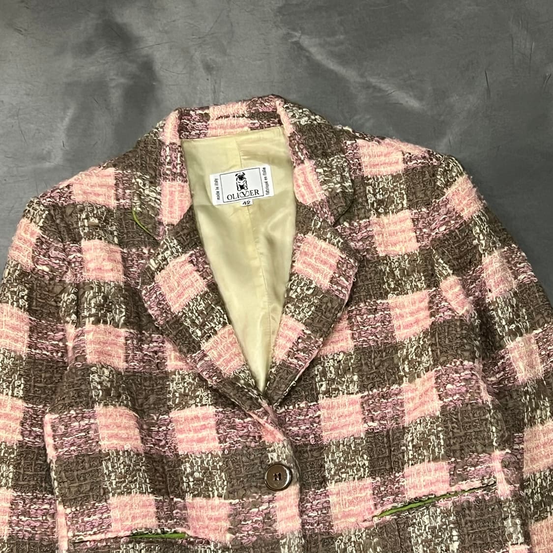  발렌티노 올리버 체크 트위드 자켓 y15793 상품이미지3