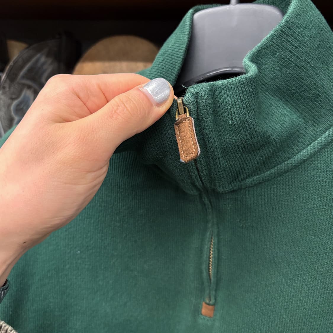 90s 폴로 랄프로렌 파인리브 하프집업 코튼니트 스웨터 딥그린 N636 상품이미지6