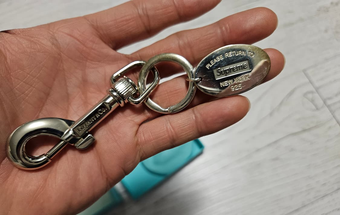 티파니앤코x슈프림 리턴 투 티파니 오발 태그 키링 실버 상품이미지2