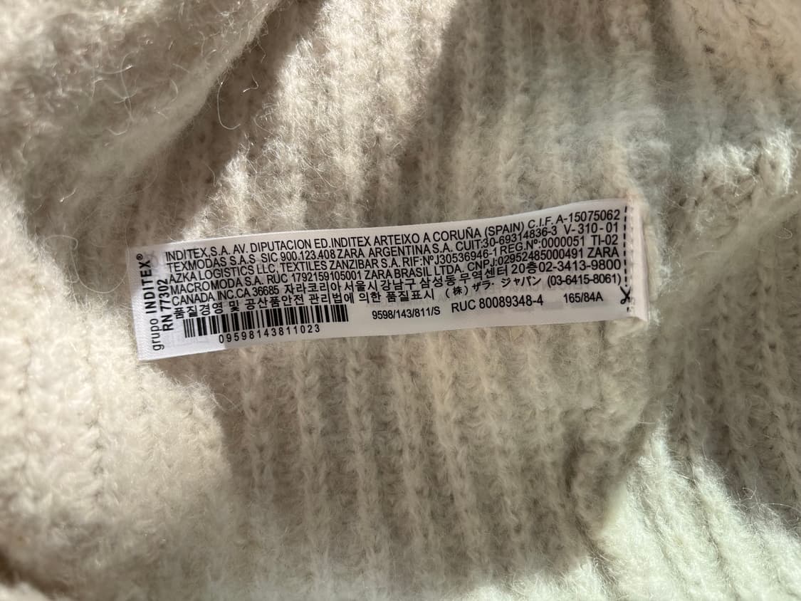 자라 알파카 볼륨 슬리브 가디건 라이트그레이 상품이미지5