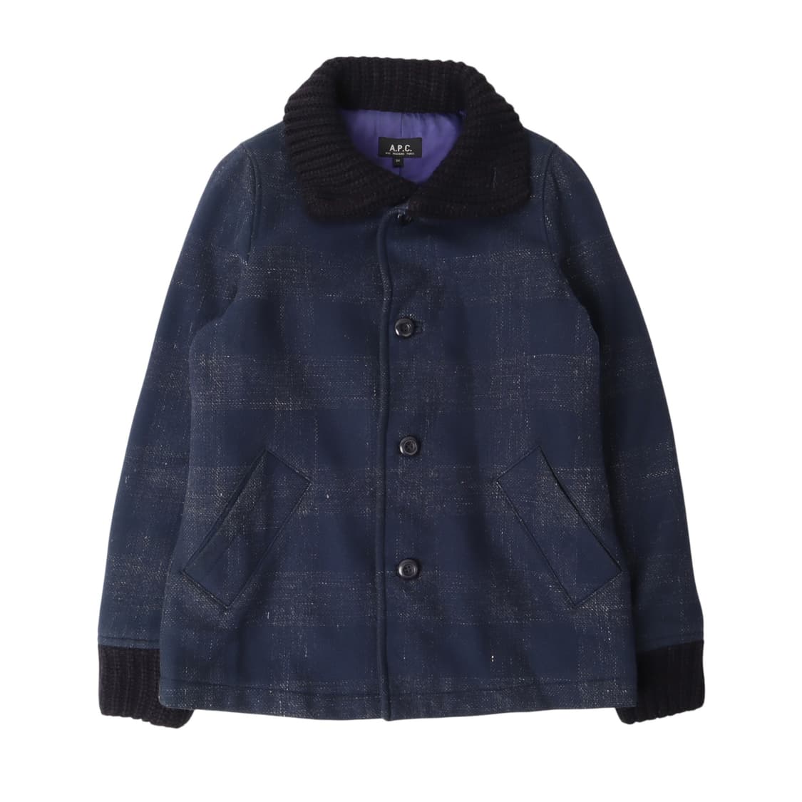 아페쎄 jp 체크 울 버튼 코트 자켓 상품이미지1